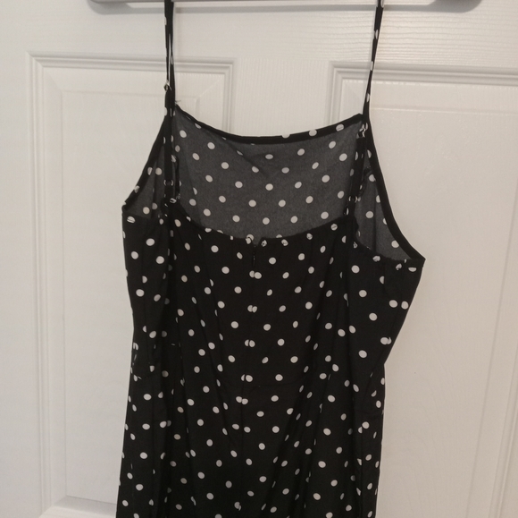 Shein Curve Women's 1XL Long Jumpsuit Polka Dot Spaghetti Straps Zipper … - Picture 6 of 10
